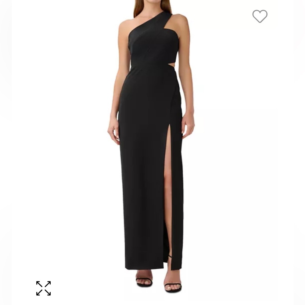 Black maxi gown liv foster one shoulder cutout dress size 8